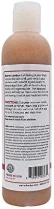 Warren London Exfoliating Butter Wash Dog Shampoo – Milk & Honey, 8 oz | Cleansing, Conditioning & Exfoliating Shampoo with Jojoba Beads for Dry Skin, Flakes, Soft Coat & Shine | Made in USA