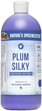Nature's Specialties Plum Silky Dog Conditioner Concentrate for Pets, Natural Choice for Professional Groomers, Keratin and Silk Proteins, Made in USA, 32 oz
