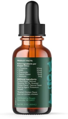 Reggie Anytime Calming Drops for Dogs, L-Theanine, Melatonin