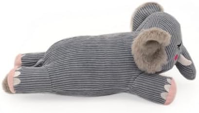 ZippyPaws Snooziez with Shhhqueaker - Elephant Dog Toy with Silent Squeakers, Quiet Puppy Toys for Boy and Girl Dogs, Small Plush Dog Gifts