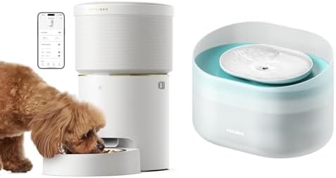 PETLIBRO Automatic Dog Feeder 5G Wi-Fi 8L Large Dog Food Dispenser with Vacuum-Sealed Bundle with Dog Water Fountain 2.1Gal/8L Capsule Dog Fountain for Medium to Large Dogs
