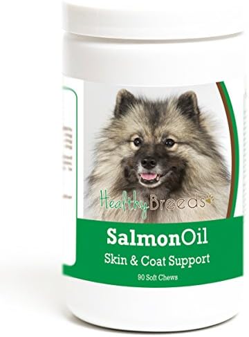Healthy Breeds Keeshonden Salmon Oil Soft Chews 90 Count, Brown