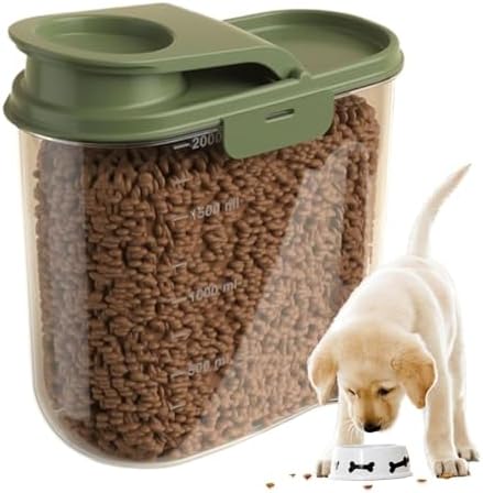 Dog Food Storage Container Airtight Anti-Moisture Dust-Proof Large Capacity, Large, Green