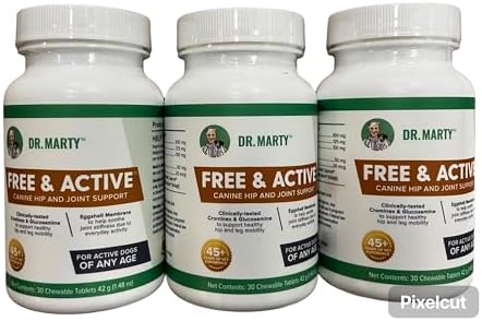 Dr. Marty Free & Active Dog Supplements, 30 Chewables (Pack of 3)