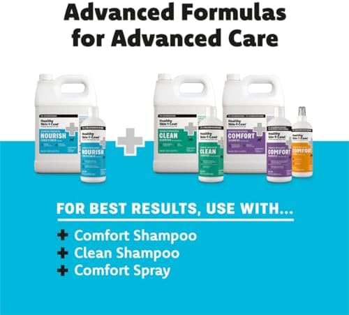 Advanced Medicated Nourish Pet Conditioner, 16 oz - for Dogs and Cats, 3% Chlorhexidine, Supports Skin and Coat Health, Soothes Dry Irritated Skin and Coat, Made in The USA
