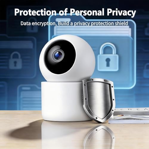 Indoor Pan/Tilt Home Security Mobile Tracking Camera 2K 3MP, 345 Degree Wireless WiFi Webcam/Monitor for Baby/Elder with Night Vision & Phone App (128G SD Card Storage), 2 Way Audio, Human Detection