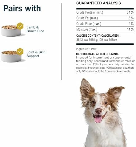 JustFoodForDogs Single Ingredient Jerky Dog Treats - Pork, 5oz (Pack of 2)