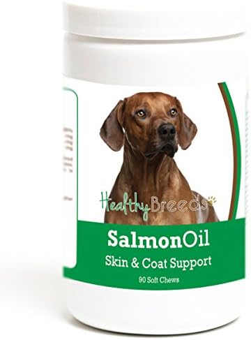 Healthy Breeds Rhodesian Ridgeback Salmon Oil Soft Chews - Essential Omega Supplement to Help Support Your Dogs' Heart, Joints, Skin, Coat, & Immune System - 90 Count