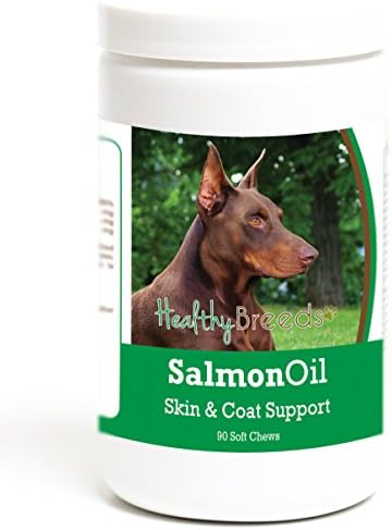 Healthy Breeds Doberman Pinscher Salmon Oil Soft Chews 90 Count, Brown