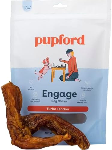Pupford Beef Tendons for Dogs & Puppies, Teething Chew (Turbo, 5 Count)