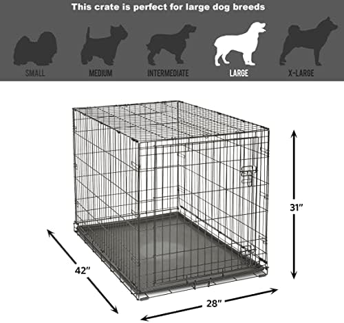 New World by Midwest 42-Inch Single Door Crate, for Large Breeds, 71-90 lbs