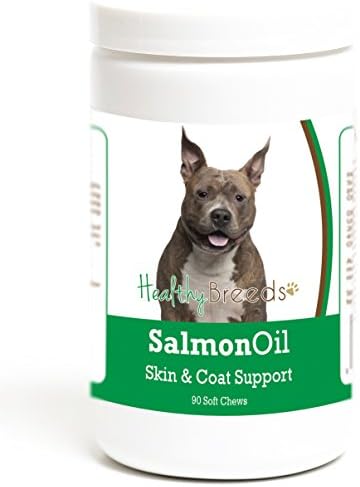 Healthy Breeds American Staffordshire Terrier Salmon Oil Soft Chews 90 Count, Brown
