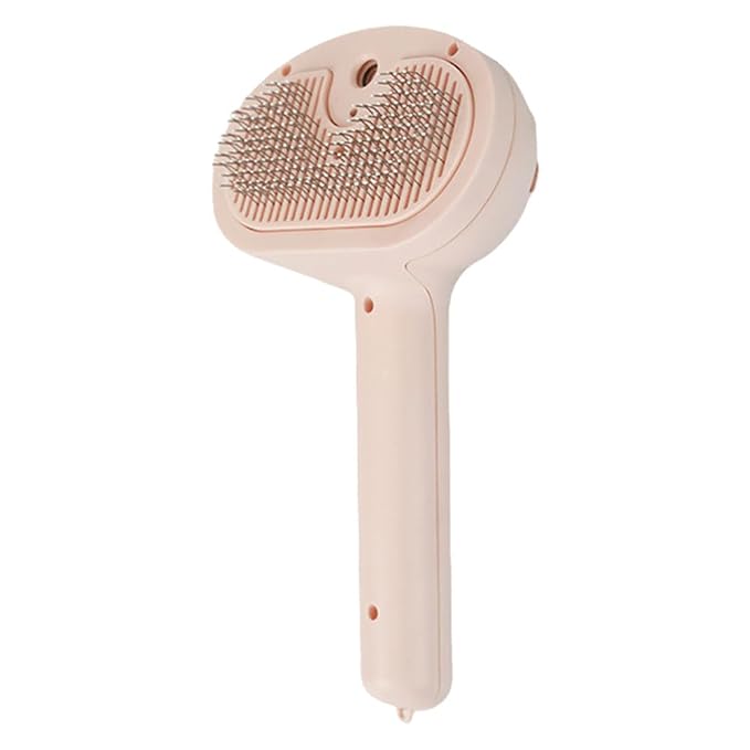 Cat Steamy Brush with Release Button Massage Grooming Rechargeable Spray Cat for Long and Short Hair Dogs and Cats (Pink)
