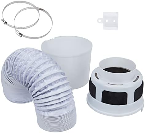 3 IN 1 Indoor Dryer Vent Kit Filter Bucket for Electric Dryers with 4-Inch by 5-Feet Double Layer Proflex Duct (White)