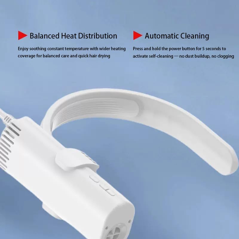Professional Pet Hair Dryer, White, Brushless, Hands-Free Portable Design, Quiet Operation Below 65dB, with Adjustable Heat and Speed Settings, for Dogs and Cats
