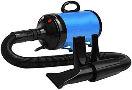 2200W,Dog Cat Low Noise Hairdryer Grooming Stepless Speed Adjustable Temperature Blaster Blower with 3 Nozzles (Color : Blue)