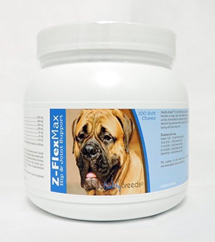 Healthy Breeds Bullmastiff Z-Flex Max Hip & Joint Soft Chews 100 Count, Brown