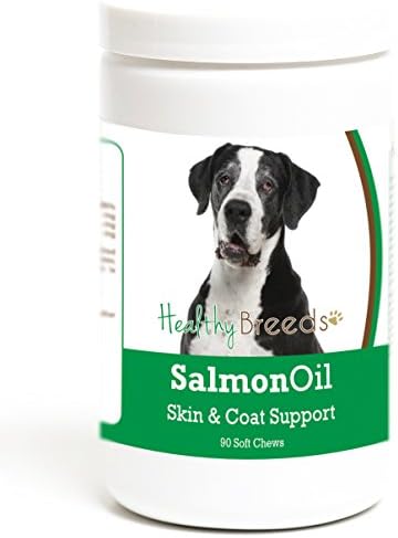 Healthy Breeds Great Dane Salmon Oil Soft Chews 90 Count, Brown