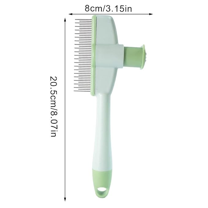 Self-Cleaning Cat Grooming Brush - Flea Comb for Cats & Dogs with Release Button, Pet Hair Removal for Shedding & Fleas, One-Click Cleaning (2025)(Yellow)