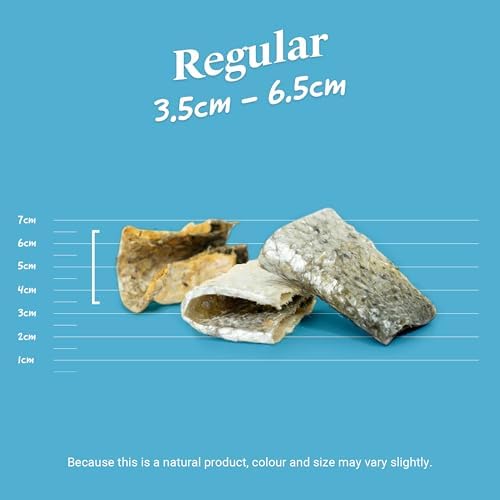 SKIPPER'S Salmon Skin Snacks Dog Treats - Gently Air Dried 100% Salmon Skin Chews, Great for Cleaning Teeth, Essential Omega 3 Oil, Hypoallergenic, Wheat & Gluten Free Fish Treat for Dogs | (3.52 Oz)