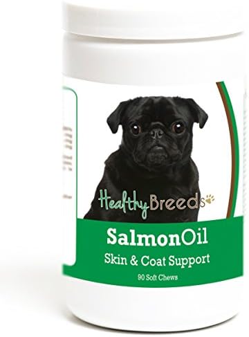 Healthy Breeds Pug Salmon Oil Soft Chews 90 Count, Brown