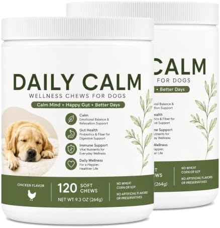Calming Chews for Dogs, L-Theanine, Chamomile, 120-Pack, 120 Count