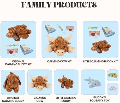 calming buddy™ -Teddy Heartbeat Puppy Toy with Reusable Heat Pack – Plush Puppy Comfort Toy for New Puppies, Sleep & Separation Support, New Puppy Essential