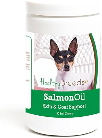 Healthy Breeds Toy Fox Terrier Salmon Oil Soft Chews 90 Count, Brown