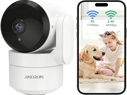 AMOROM Indoor Camera 2K, Alexa Camera for Baby/Elderly/Pet Monitoring
