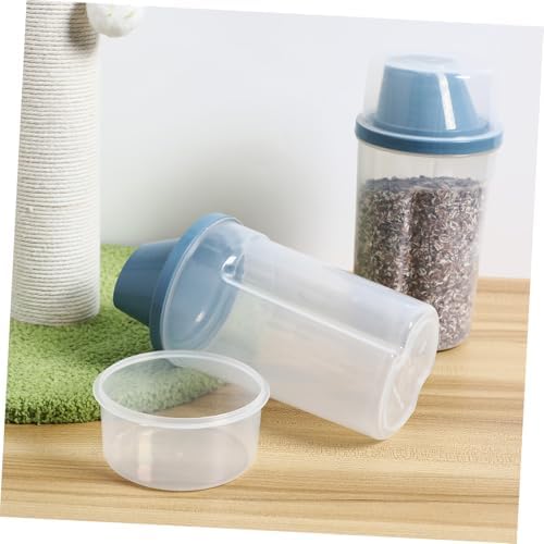 Pet Food Storage Container Airtight 2 Pack 1000ml PP Blue Handle Groove
