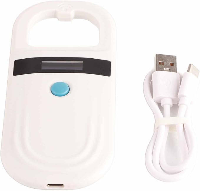 Microchip Reader, Pet Microchip Scanner with 0.91 Inch High Brightness OLED Display, Universal Handheld Animal Chip Reader, Pet ID Microchip Scanner, for Animal Tracking