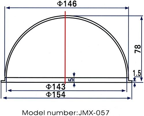 JMX Acrylic/PC Replacement Clear Camera Dome Cover Security Camera Housing Pet Dog Fence Window Skylight Window (5.7 Inches, Transparent)