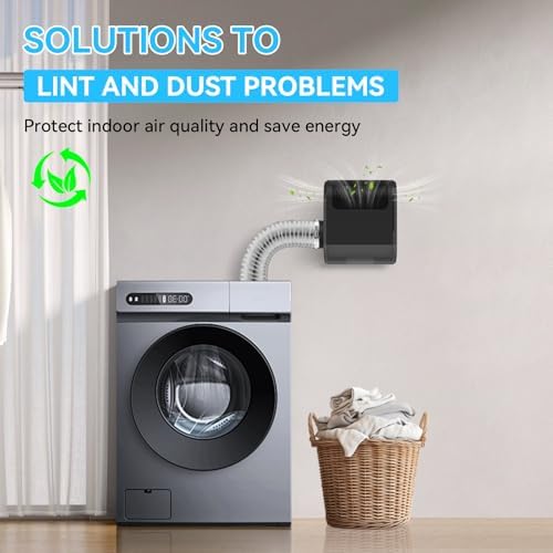 3-in-1 Indoor Dryer Vent - Polyester Screen Filter and Water Drawer System for Electric Clothes Dryers, Includes Dryer Vent Clamps-Black Color (Black)