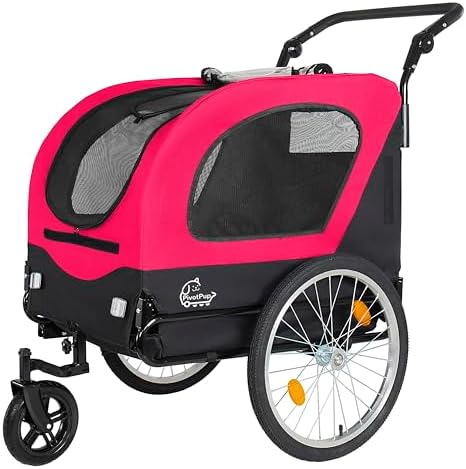 2-in-1 Bike Trailer & Pet Stroller - up to 110lbs, Foldable Cart