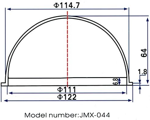 JMX Acrylic/PC CCTV Replacement Clear Camera Dome Cover Security Camera Housing Pet Dog Fence Window Skylight Window (4.4 Inches, Transparent)