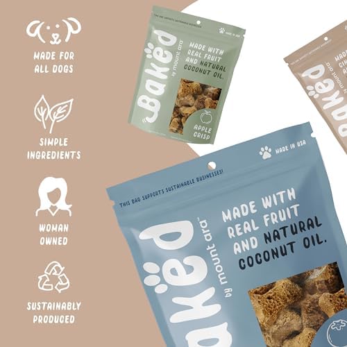 Baked Human Grade Dog Treats - Apple, Blueberry & Peanut Butter Cookies, 6oz