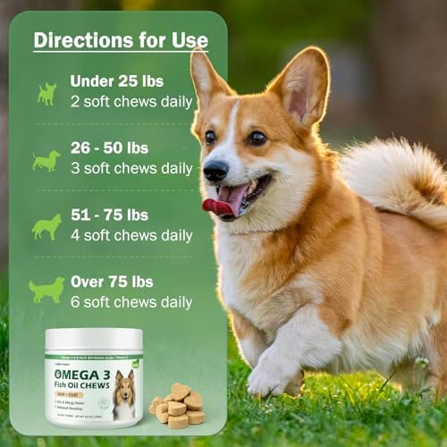 Dog Allergy Relief Chews - Omega 3 Fish Oil Skin and Coat Supplement - Dog Itching & Ears Relief - Reduced Shedding, Seasonal Allergies Dry Skin Itchy Paws Hot Spots Treatment