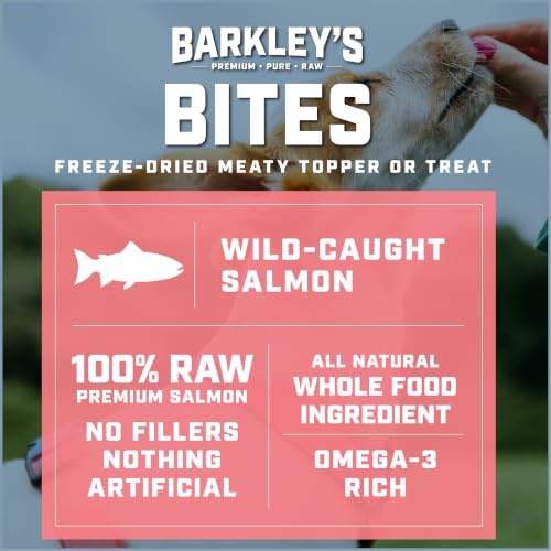 Barkley's Bag Salmon Bites, Freeze Dried Dog Treats & Topper, 4 Oz, 6 Pack