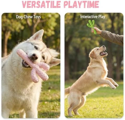 MewaJump Dog Chew Toys, Tough Rubber Dog Toys for Aggressive Chewers