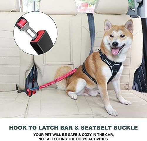 IOKHEIRA Dog Seat Belt 3-in-1 Car Harness - Red