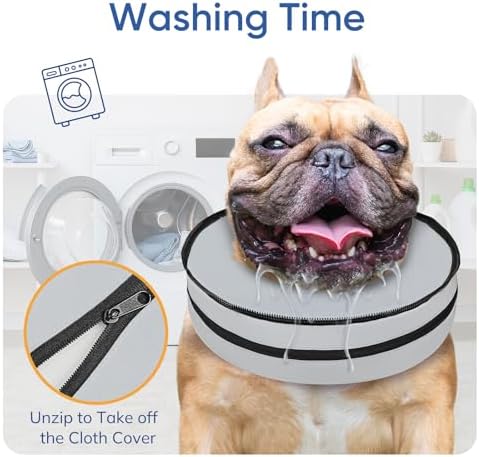 Supet Raised Sponge Dog Cone Collar Alternative After Surgery, Soft Dog Cone for Small Medium Large Dogs to Stop Licking, Pet Neck Donut Collar After Surgery