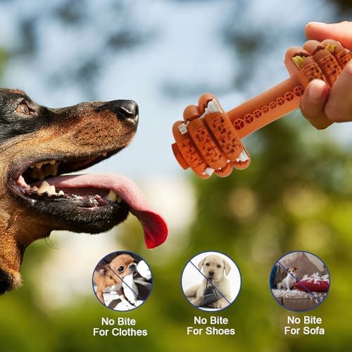 Dog Chew Toys for Aggressive Chewers,Food Grade Non-Toxic Dental Pet Toy,Tough Durable Indestructible Dog Toys for XSmall Dogs.Orange(5IB-8IB)