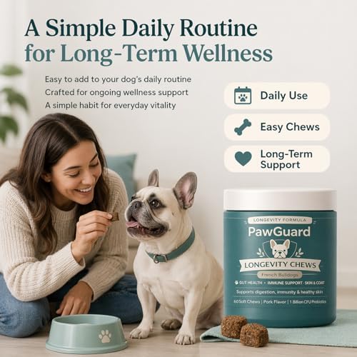 PawGuard French Bulldog Soft Chews, Pork Flavor, 60 Count