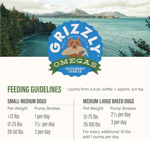 Grizzly Pet Products Algal Plus Omega 3-6-9 Food Supplement for Dogs and Cats, 8 Ounce Bottle