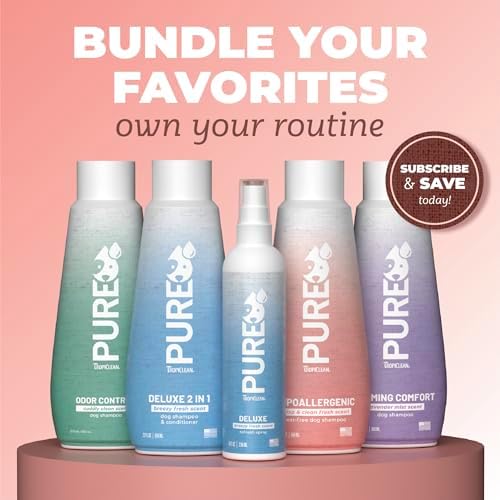 TropiClean Pure Puppy Shampoo, Hypoallergenic Dog Shampoo for Allergies & Sensitive Skin, Made in USA, Safe for Cats & Kittens, 22 oz. (Pack of 2)