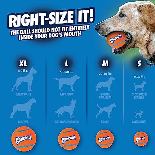 Chuckit! Dog Tennis Ball Dog Toy, Medium 2.5in 2 Pack | Made for Dogs Weighing 0 to 100 Pounds