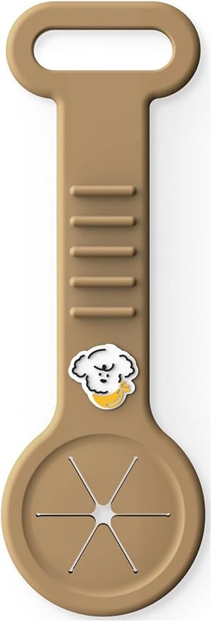 Dog Poop Bag Holder for Leash, Hands-Free Waste Bag Carrier with Carabiner Clip, Portable Pet Waste Bag Holder for Dog Walking, Running, Hiking, Bicycle (Brown)
