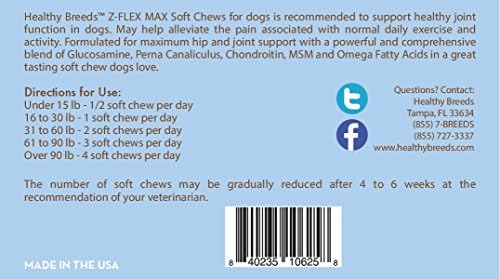 Healthy Breeds Dogue de Bordeaux Z-Flex Max Hip and Joint Soft Chews 50 Count