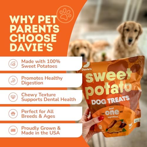 Davie's Naturals Sweet Potato Dog Chews, 1 lb Pack of 2