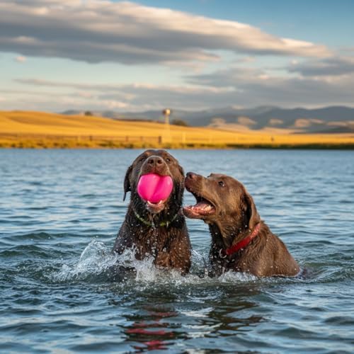 Ruff Dawg Indestructible Dawg-Hart (Heart) XL 4” – Heavy-Duty Solid Rubber Dog Fetch Toy for Dogs 40 lbs & Up – Floats & Crazy Bounce – Made in USA – Assorted Neon Colors